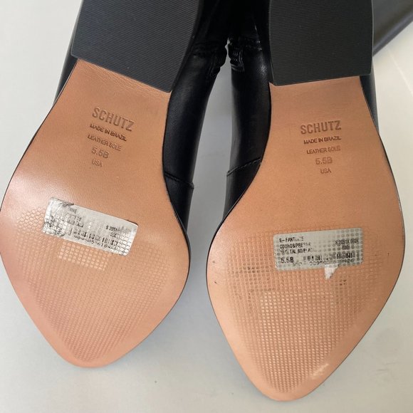 NIB SCHUTZ FANTINNE TALL LEATHER WESTERN BLACK BOOTS - Picture 7 of 9